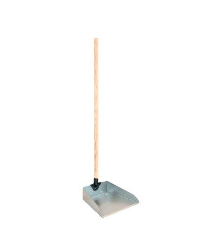 recogedor metalico con palo de madera