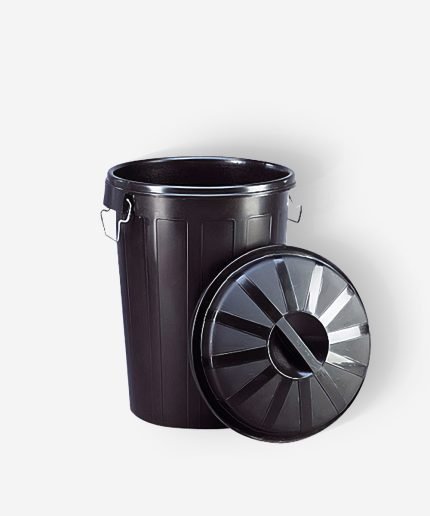 Cubo industrial plástico negro gestión residuos